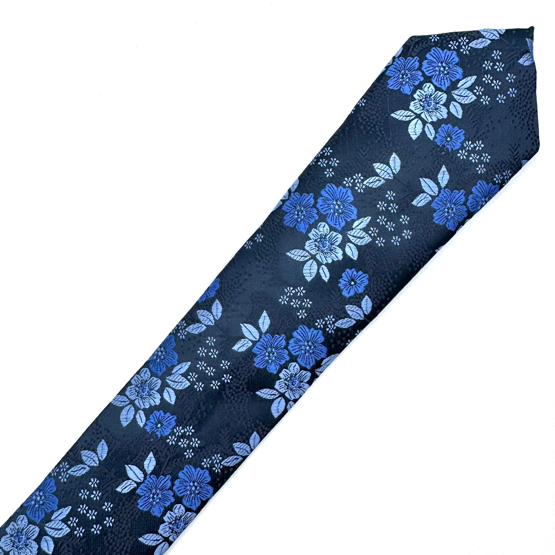 Gravata Floral Azul Escuro