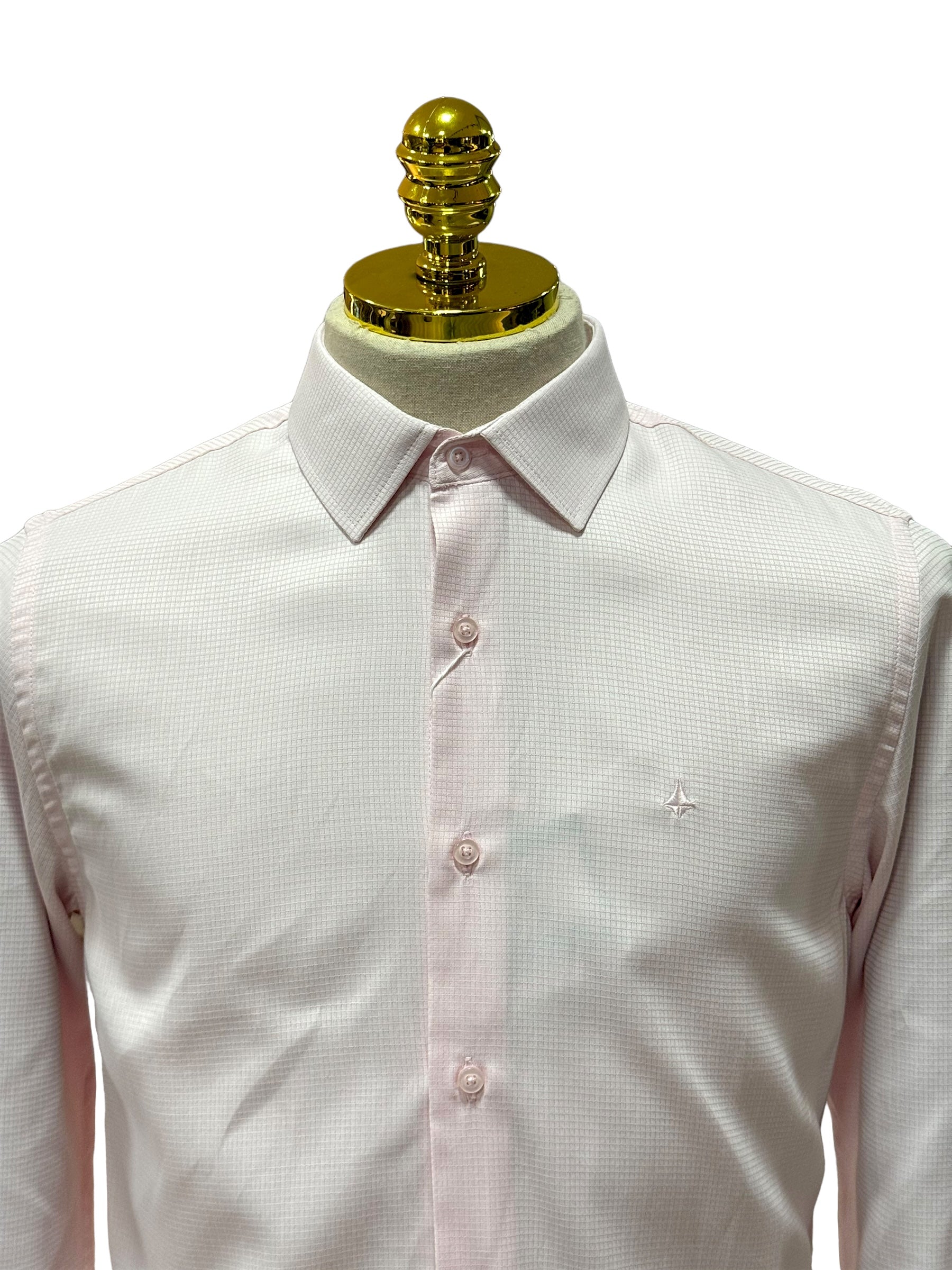 Camisa Social Slim Rosa Clara