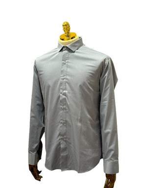 Camisa Social Slim Fibra de Bambu Cinza